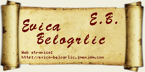 Evica Belogrlić vizit kartica